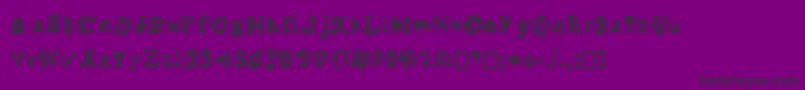 Squelettics-Schriftart – Schwarze Schriften auf violettem Hintergrund