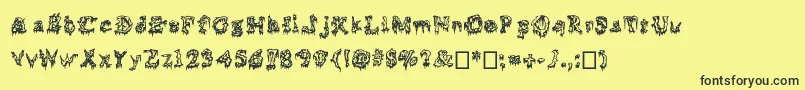 フォントSquelettics – 黒い文字の黄色い背景