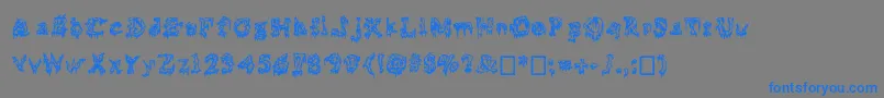 Weitere Informationen zur Squelettics-Schriftart Squelettics-Schriftart – Blaue Schriften auf grauem Hintergrund