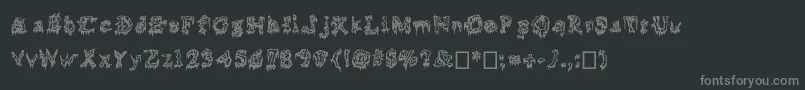 Czcionka Squelettics – szare czcionki na czarnym tle