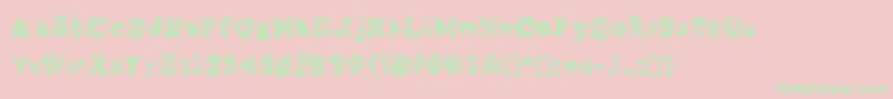 Squelettics-Schriftart – Grüne Schriften auf rosa Hintergrund