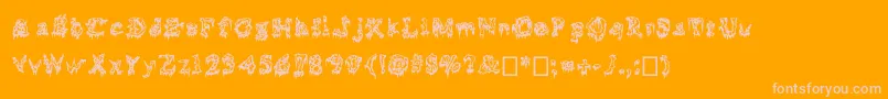Squelettics Font – Pink Fonts on Orange Background