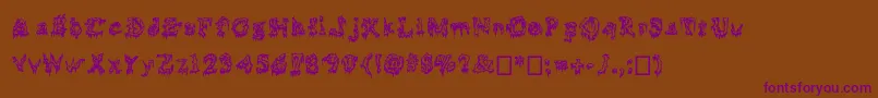 Squelettics-Schriftart – Violette Schriften auf braunem Hintergrund