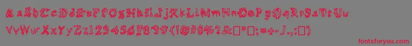 フォントSquelettics – 赤い文字の灰色の背景