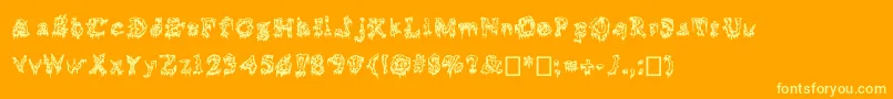 Squelettics-fontti – keltaiset fontit oranssilla taustalla