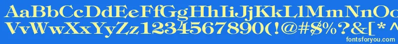 TimpaniBoldWd Font – Yellow Fonts on Blue Background