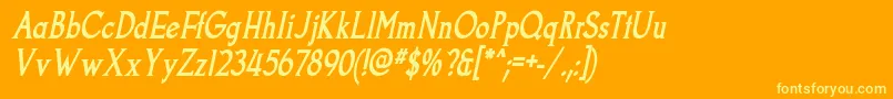 Goodfish ffy Font – Yellow Fonts on Orange Background