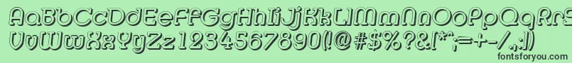 MexicoshadowItalic Font – Black Fonts on Green Background