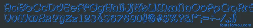 MexicoshadowItalic Font – Blue Fonts on Black Background