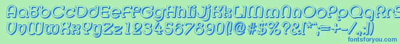 Шрифт MexicoshadowItalic – синие шрифты на зелёном фоне