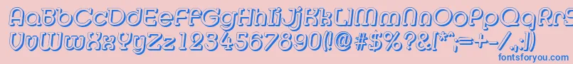 MexicoshadowItalic Font – Blue Fonts on Pink Background