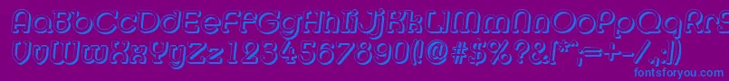 フォントMexicoshadowItalic – 紫色の背景に青い文字