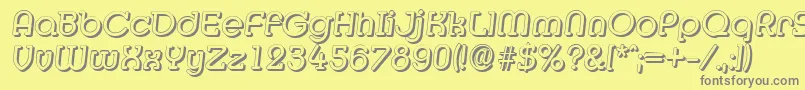 MexicoshadowItalic-Schriftart – Graue Schriften auf gelbem Hintergrund
