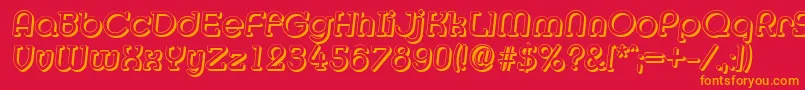 フォントMexicoshadowItalic – 赤い背景にオレンジの文字
