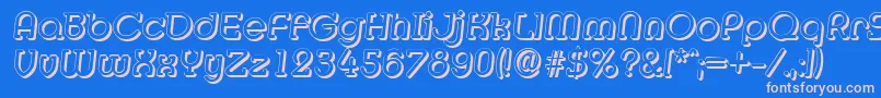 MexicoshadowItalic Font – Pink Fonts on Blue Background