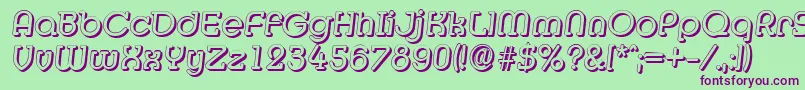 MexicoshadowItalic Font – Purple Fonts on Green Background