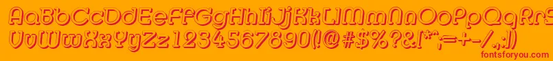 MexicoshadowItalic Font – Red Fonts on Orange Background