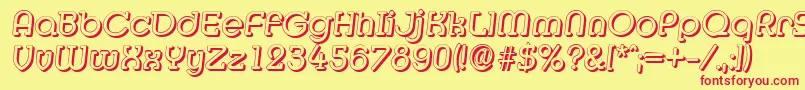 MexicoshadowItalic-Schriftart – Rote Schriften auf gelbem Hintergrund