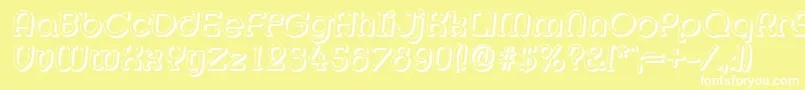 Шрифт MexicoshadowItalic – белые шрифты на жёлтом фоне