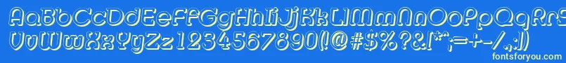 MexicoshadowItalic-fontti – keltaiset fontit sinisellä taustalla