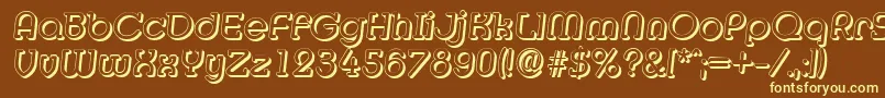 MexicoshadowItalic Font – Yellow Fonts on Brown Background