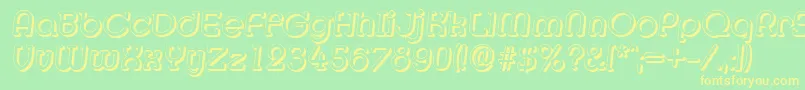 MexicoshadowItalic Font – Yellow Fonts on Green Background
