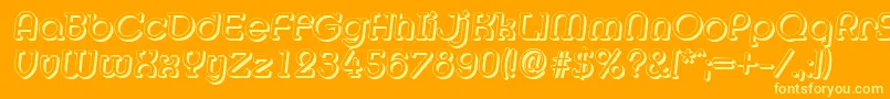 MexicoshadowItalic-Schriftart – Gelbe Schriften auf orangefarbenem Hintergrund