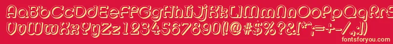 MexicoshadowItalic-fontti – keltaiset fontit punaisella taustalla