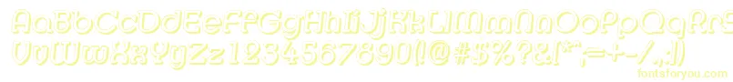 フォントMexicoshadowItalic – 白い背景に黄色の文字