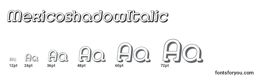 Размеры шрифта MexicoshadowItalic