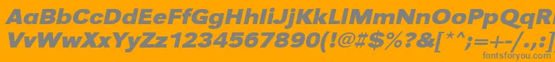 UrwgrotesktextwidBoldOblique-Schriftart – Graue Schriften auf orangefarbenem Hintergrund
