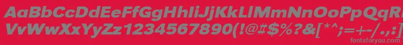 UrwgrotesktextwidBoldOblique-Schriftart – Graue Schriften auf rotem Hintergrund