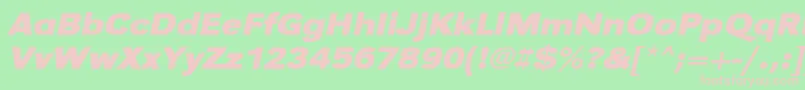 UrwgrotesktextwidBoldOblique-fontti – vaaleanpunaiset fontit vihreällä taustalla