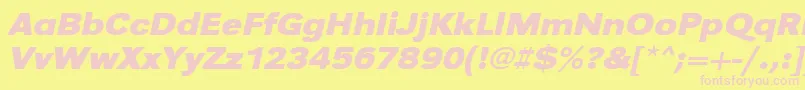 UrwgrotesktextwidBoldOblique Font – Pink Fonts on Yellow Background