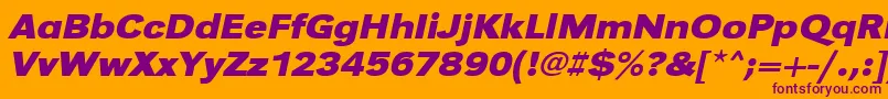 UrwgrotesktextwidBoldOblique-fontti – violetit fontit oranssilla taustalla