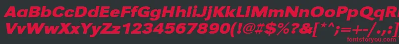 UrwgrotesktextwidBoldOblique Font – Red Fonts on Black Background