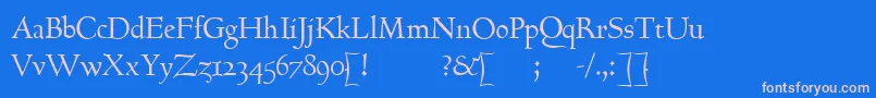 GoundyhundredItalic-Schriftart – Rosa Schriften auf blauem Hintergrund
