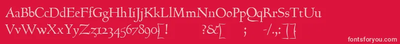 GoundyhundredItalic Font – Pink Fonts on Red Background