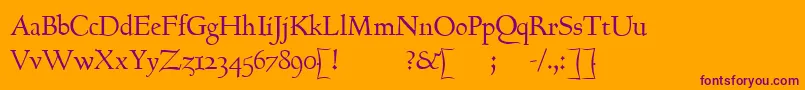 GoundyhundredItalic Font – Purple Fonts on Orange Background