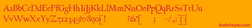 GoundyhundredItalic-Schriftart – Rote Schriften auf orangefarbenem Hintergrund