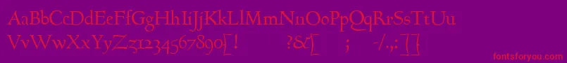 GoundyhundredItalic Font – Red Fonts on Purple Background