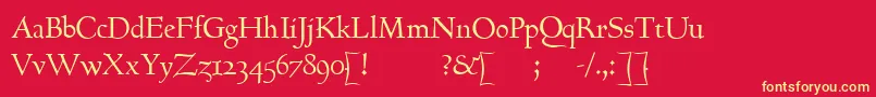 GoundyhundredItalic Font – Yellow Fonts on Red Background