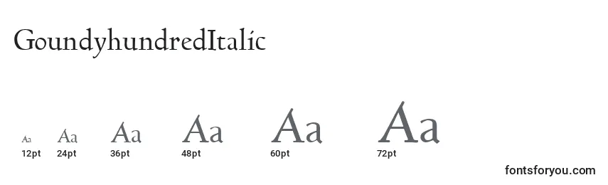 GoundyhundredItalic Font Sizes