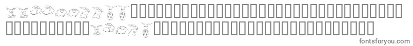 KrFiveBunnies-fontti – harmaat kirjasimet valkoisella taustalla