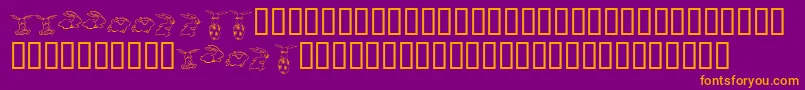 KrFiveBunnies Font – Orange Fonts on Purple Background