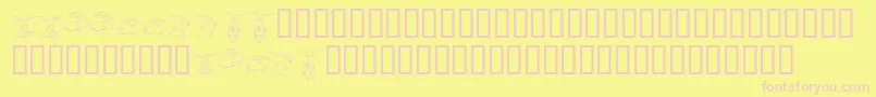 KrFiveBunnies Font – Pink Fonts on Yellow Background