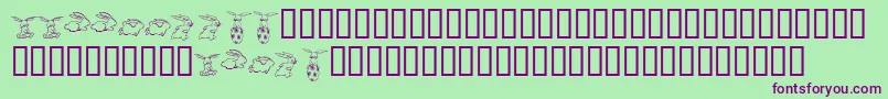 KrFiveBunnies Font – Purple Fonts on Green Background