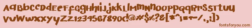 ArigatoHandwritten Font – Brown Fonts on Pink Background