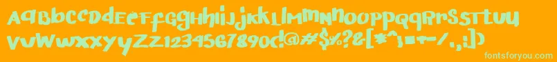 ArigatoHandwritten Font – Green Fonts on Orange Background