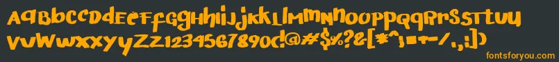 ArigatoHandwritten Font – Orange Fonts on Black Background